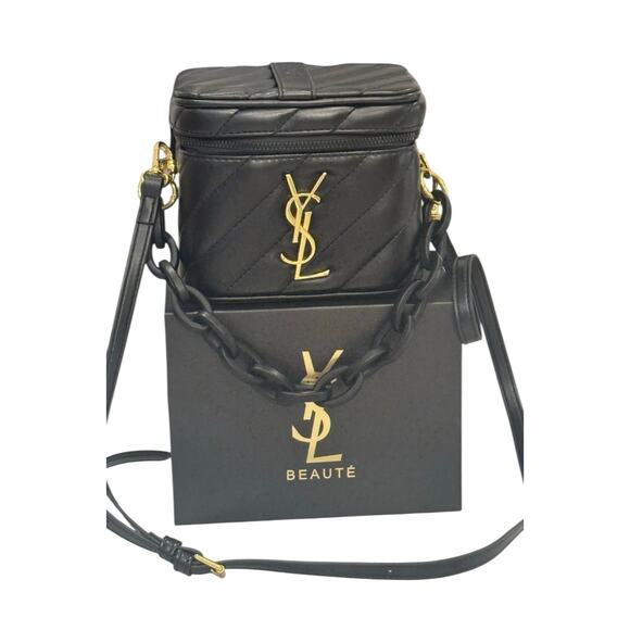 YSL Yves Saint Laurent Beaute GWP VIP Vanity Case Converted Bag Black NIB - Picture 2 of 14